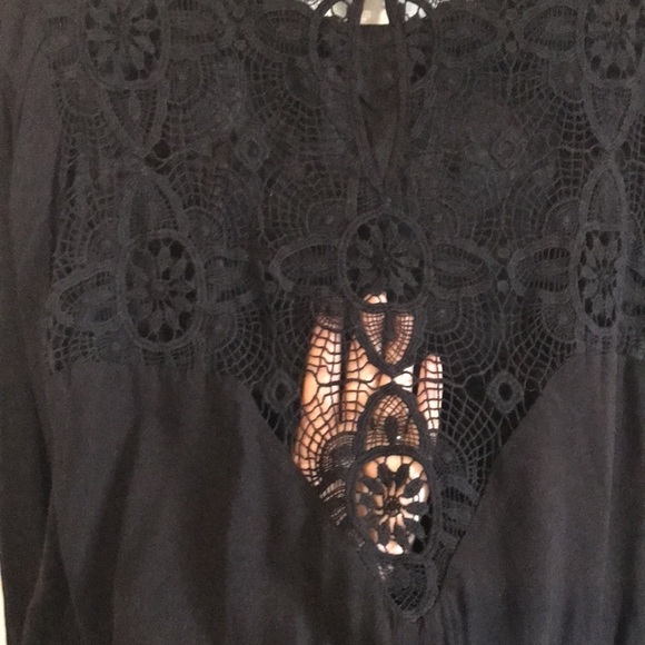 Twelfth street by Cynthia Vincent back lace crochet long sleeve shift dress L - Picture 6 of 11